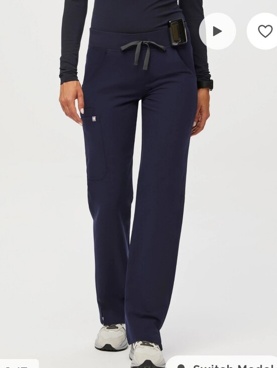 Figs Pants - Navy, Kade Cargo Scrub Pants, Medium Tall